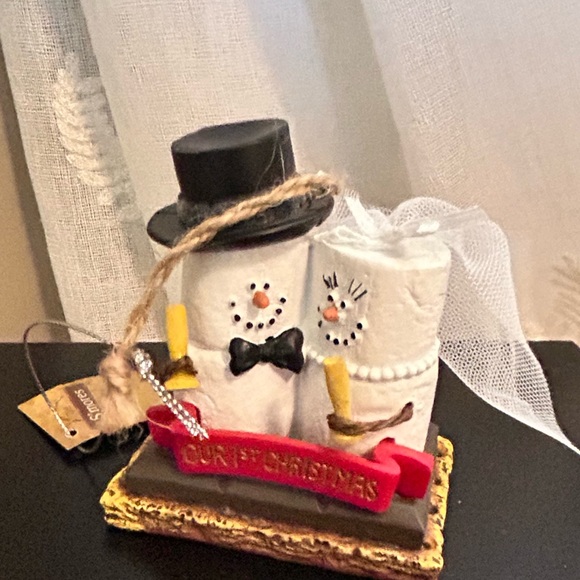 New S’mores Our 1st Christmas Ornament bride and groom marshmallows - Picture 2 of 7